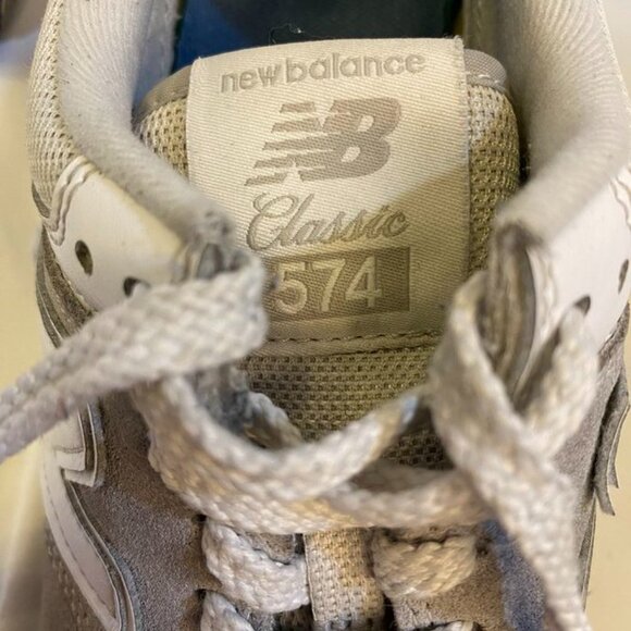 New Balance Classic 574 Suede Mesh Lace Up Sneakers Gray White Women’s 8 - Picture 5 of 15